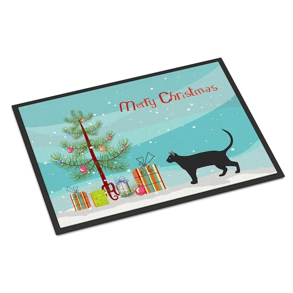 Carolines Treasures 18 x 27 in. Pantherette Cat Merry Christmas Indoor or Outdoor Mat CK4677MAT - main